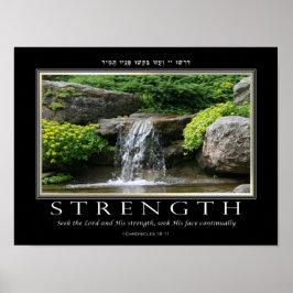 Bible Verse Stärke Englisch Hebräisch Inspiration Poster