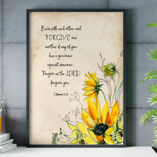 Bible Verse Tournesol Écriture Mur Art Poster (Créateur téléchargé)