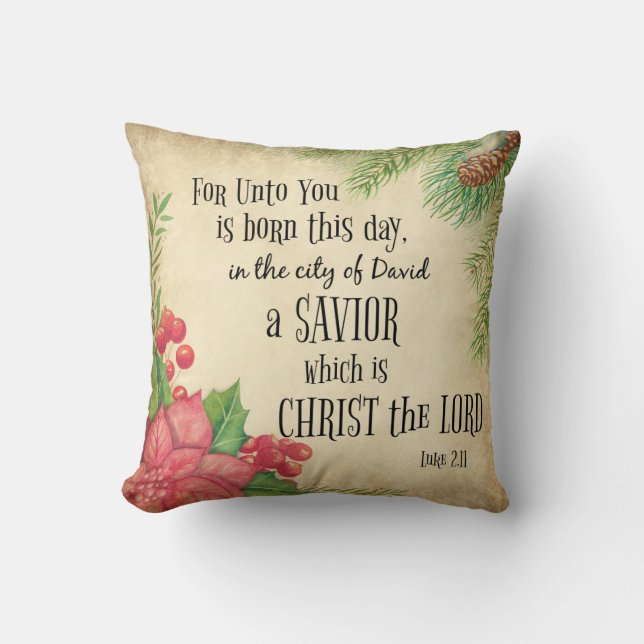 Bible Verse Weihnachten Kissen (Vorderseite)