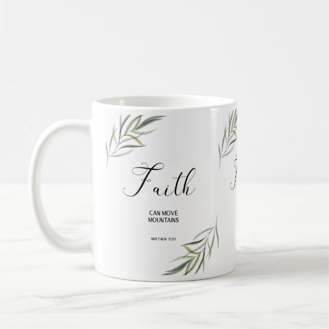 Bible verset Matthew Écriture feuille Café Mug (Gauche)