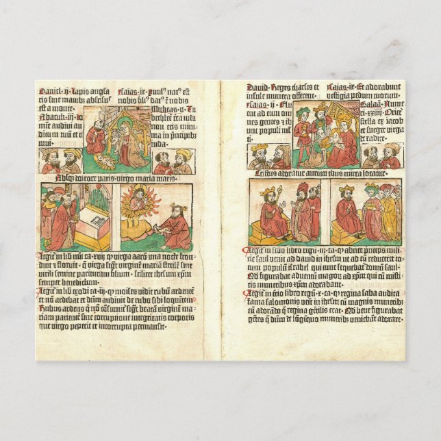 Biblia Paupernum Nativity Postkarte (Vorderseite)