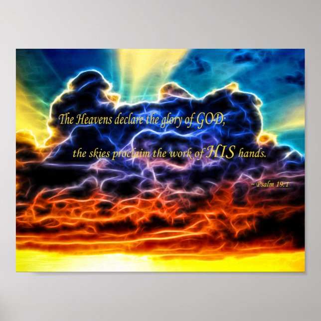 Biblical Electrified Cumulus Clouds Skyscape Poster (Vorne)