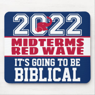 Biblical Midterms 2022 - Rote Welle Mousepad