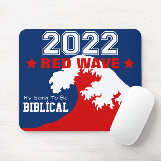 Biblical Midterms 2022 - Rote Welle Mousepad (Mit Mouse)