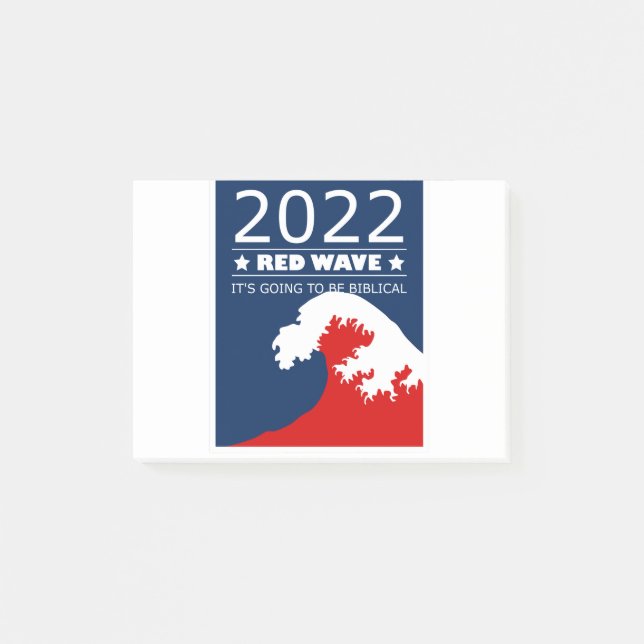 Biblical Midterms 2022 - Rote Welle Post-it Klebezettel (Vorderseite)