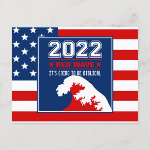 Biblical Midterms 2022 - Rote Welle Postkarte