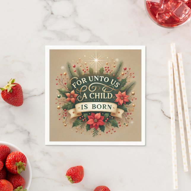 Biblicale Geburt für uns a Child Découpage Serviette (Beispiel)