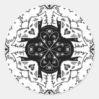 Biblically accurate angel mandala runder aufkleber