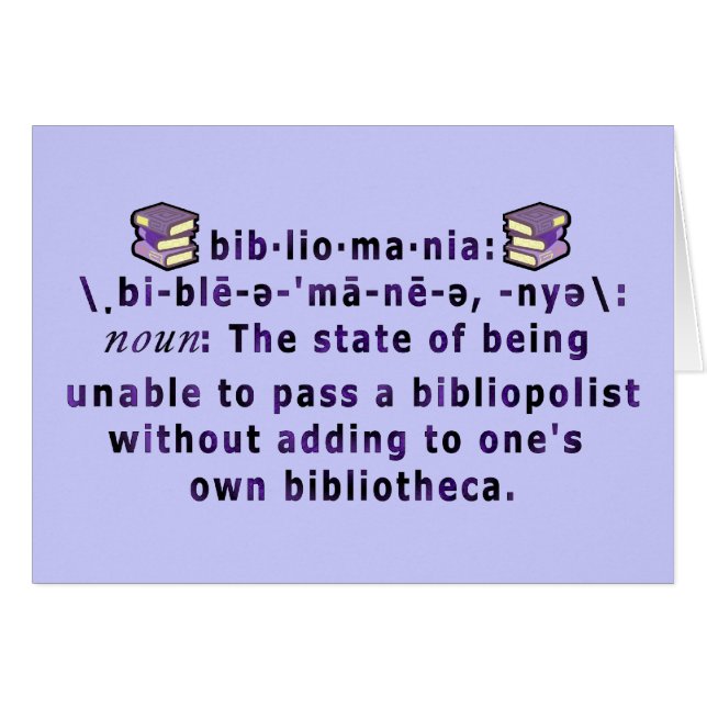 Bibliomania-leere Karte (Vorderseite (Horizontal))