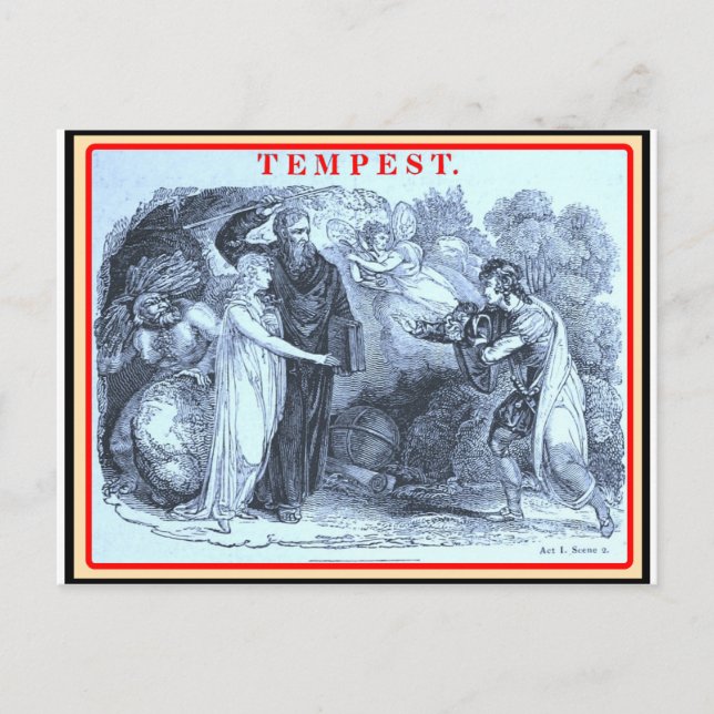 Bibliomania: Shakespeare Der Tempest Postkarte (Vorderseite)