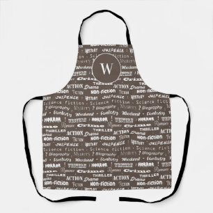 Bibliophile and Bookworm Book Genres Typographic Schürze