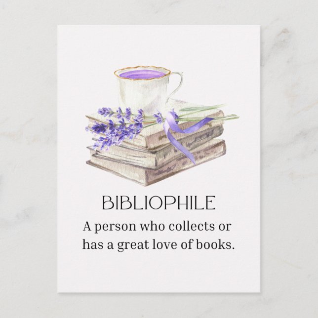 bibliophiler Buchliebhaber Postkarte (Vorderseite)