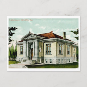 Bibliothek, Abilene, KS 1908 Vintage Postkarte