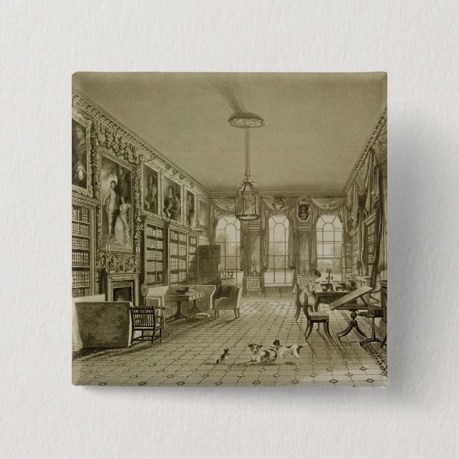 Bibliothek als Wohnzimmer, Cassiobury Park, Button (Vorderseite)