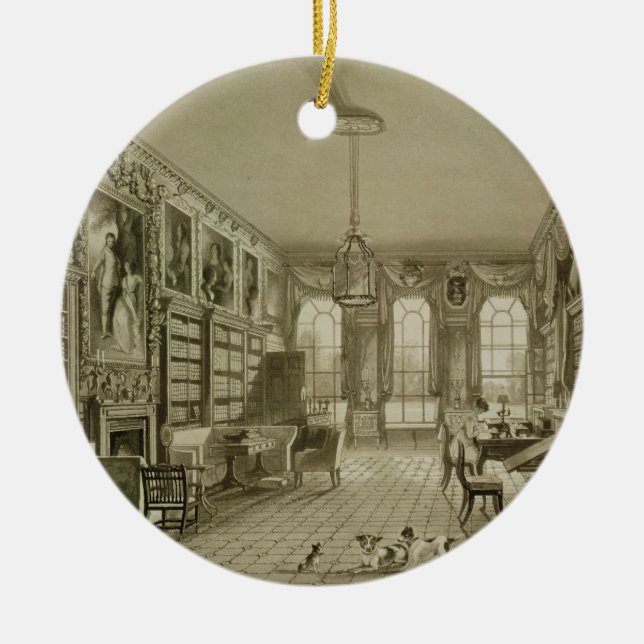 Bibliothek als Wohnzimmer, Cassiobury Park, Keramikornament (Vorne)