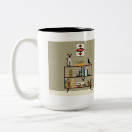 Bibliothek aus dem Mittelalter mit siamesischen Ka Zweifarbige Tasse