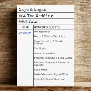 Bibliothek Book Checkout Card Hochzeitskarte Programm