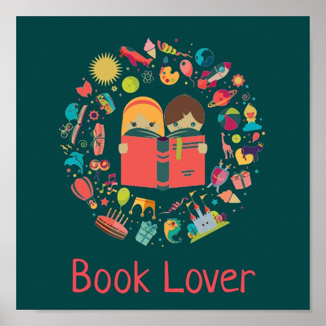 Bibliothek "Book Lover" Poster (Vorne)