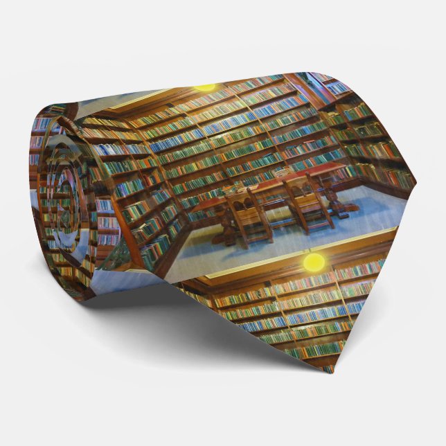Bibliothek Buch Aquarell Krawatte (Gerollt)