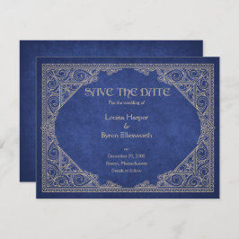 Bibliothek Buch Blaue Geek Literarische Hochzeit Save The Date