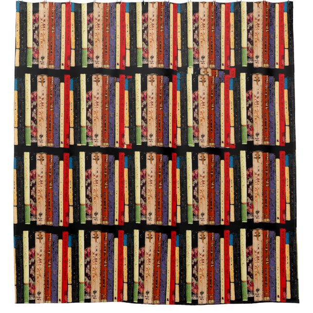 Bibliothek Bücher Abstrakter Duschvorhang (Vorderseite)
