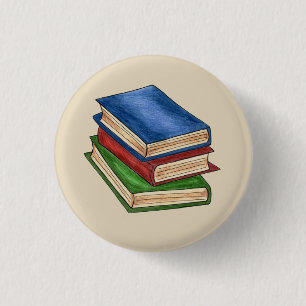 Bibliothek Buchstapler Lehrer Bibliothekare Erzieh Button