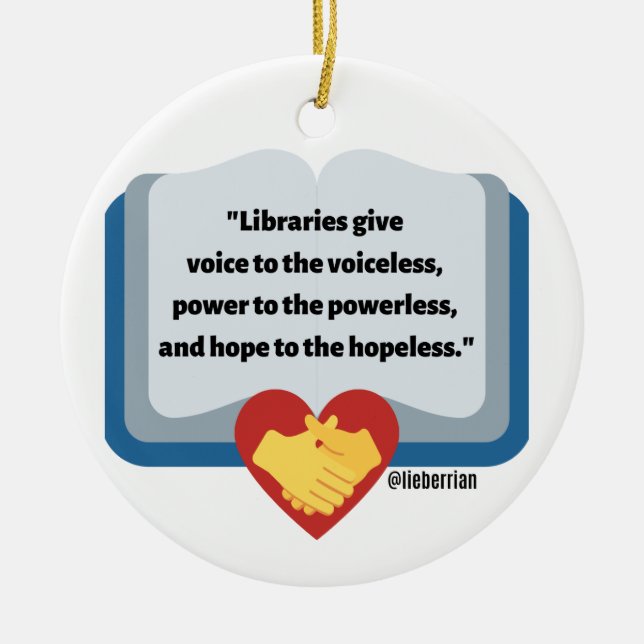BIBLIOTHEK CHRISTMAS KERAMIK ORNAMENT (Vorne)