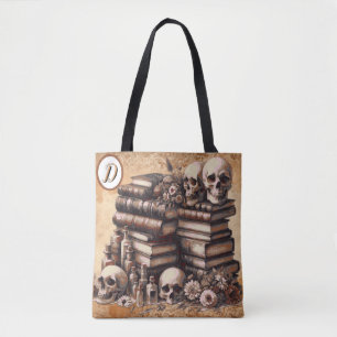Bibliothek der gotischen Akademie der Skulls Monog Tasche