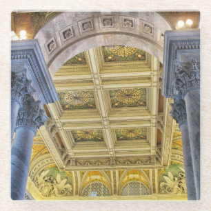 Bibliothek der Kongressobergrenze Glasuntersetzer