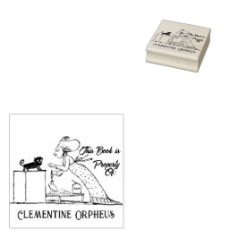 Bibliothek des Katzen-Lady-Buchbesitzers | Tinte-B Gummistempel
