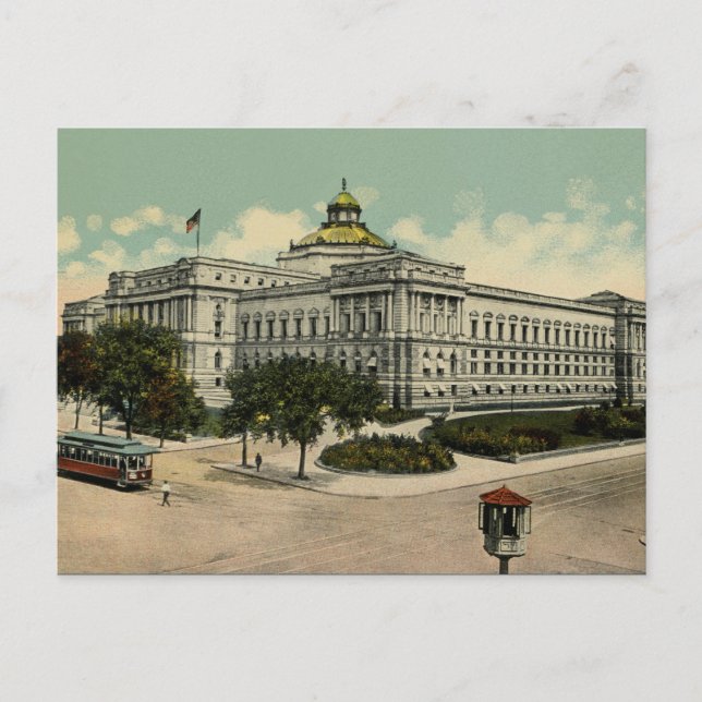 Bibliothek des Kongresses Washington DC 1900er Postkarte (Vorderseite)