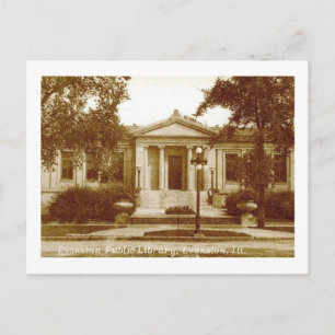 Bibliothek, Evanston, Illinois Vintage Postkarte
