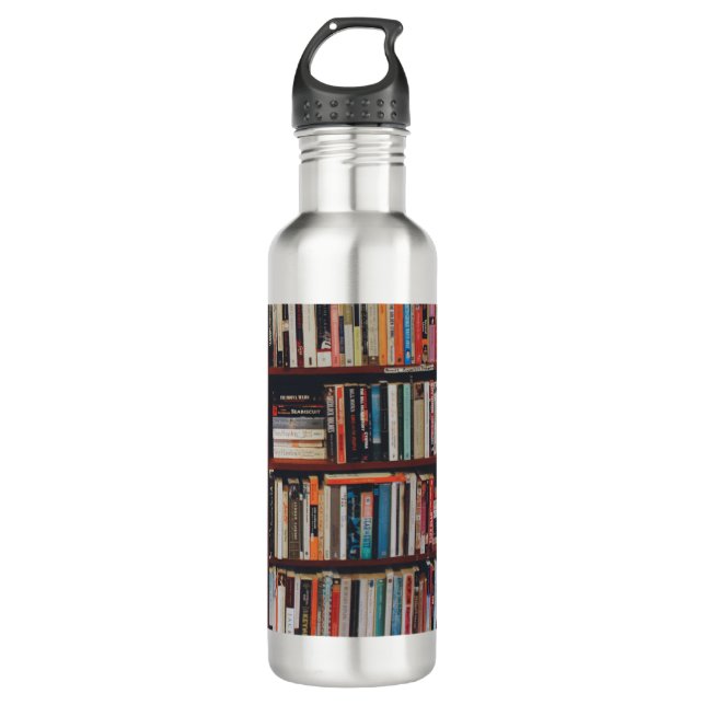 Bibliothek-Foto Edelstahlflasche (Vorderseite)