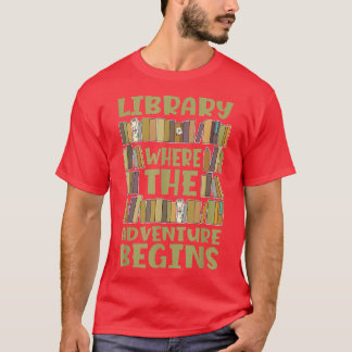 Bibliothek, in der das Abenteuer für Buchliebhaber T-Shirt