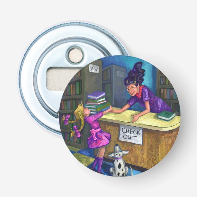 Bibliothek Karo Out Artwork Flaschenöffner (Vorderseite)