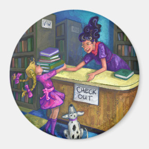 Bibliothek Karo Out Artwork Magnet