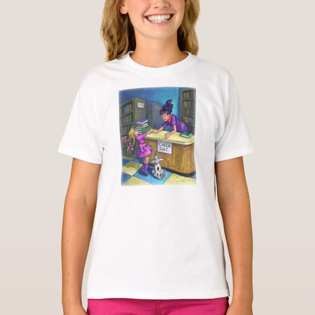 Bibliothek Karo Out Artwork T-Shirt (Vorderseite)