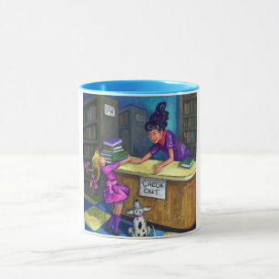 Bibliothek Karo Out Artwork Tasse