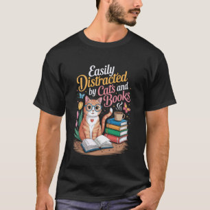 Bibliothek Katze Buchliebhaber Bücherwurm Literatu T-Shirt