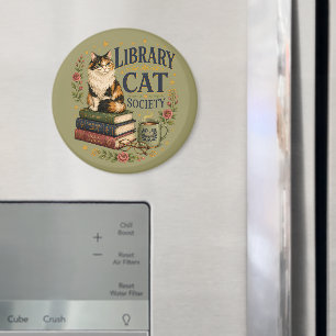 Bibliothek Katzen Gesellschaft Buchliebende Dreifa Magnet