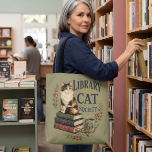 Bibliothek Katzen Gesellschaft Buchliebende Dreifa Tasche