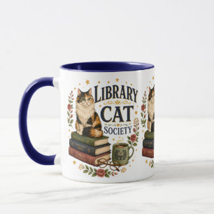 Bibliothek Katzen Gesellschaft Buchliebende Dreifa Tasse