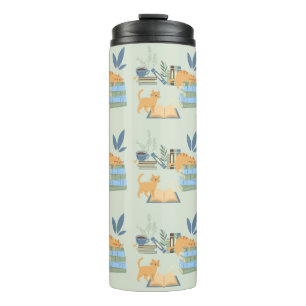 Bibliothek Katzen Thermosbecher
