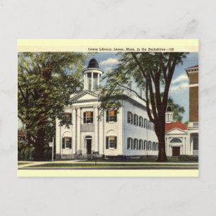 Bibliothek, Lenox, Massachusetts 1932 Vintag Postkarte