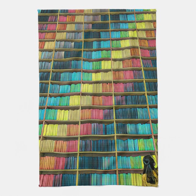 Bibliothek Liebhaber Geschenk Geschirrtuch (Vertikal)