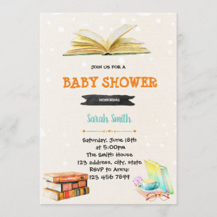Bibliothek mit Babydusche Einladung