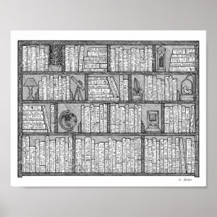 Bibliothek Nr. 10 Poster