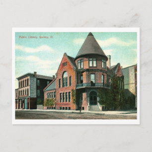 Bibliothek, Quincy, IL 1914 Vintage Postkarte