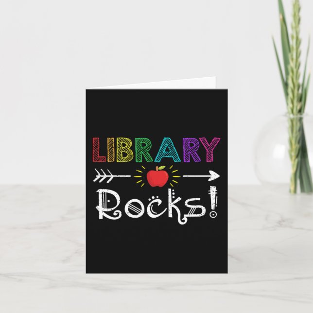 Bibliothek Rocks Lehrer Student Spaß zurück zur Sc Karte (Vorderseite)