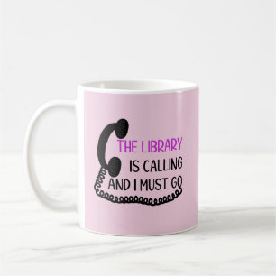 Bibliothek ruft an kaffeetasse